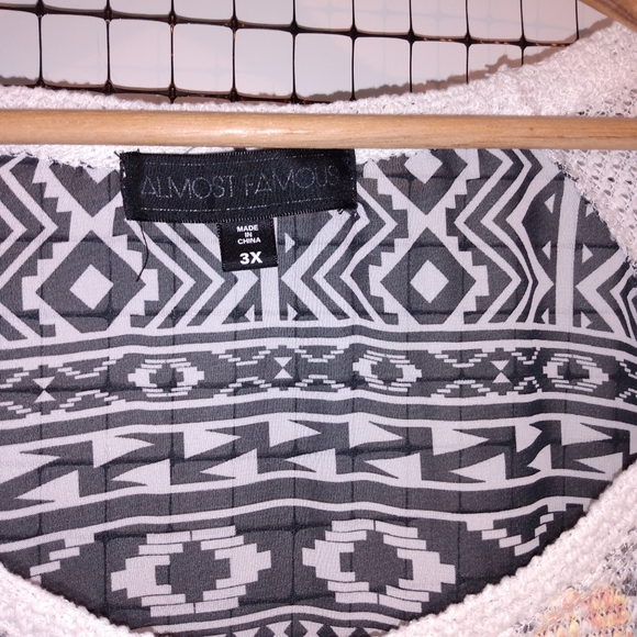 Almost Famous 3X Sheer Crochet Top - Picture 2 of 7